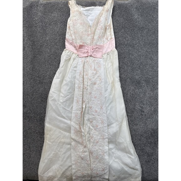 The Unbranded Brand Dresses & Skirts - VTG Womens M 50's Prom Rockabilly Dress Sheath Pink Acetate Bow White Pink